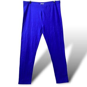 Zanana Premium Leggings Womens Sz 3X Blue Cotton High-Rise Pull-On Pants NWOT